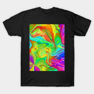 Bold Bright Colorful Swirly Psychedelic Pattern T-Shirt